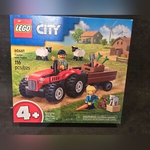 LEGO CITY: Red Farm Tractor with Trailer & Sheep (60461) INCOMPLETE SET